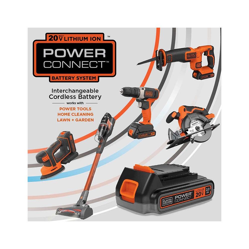 Black & Decker 18V Power Connect Dustbuster Cordless Handheld Vacuum Cleaner - Dark Grey/Orange