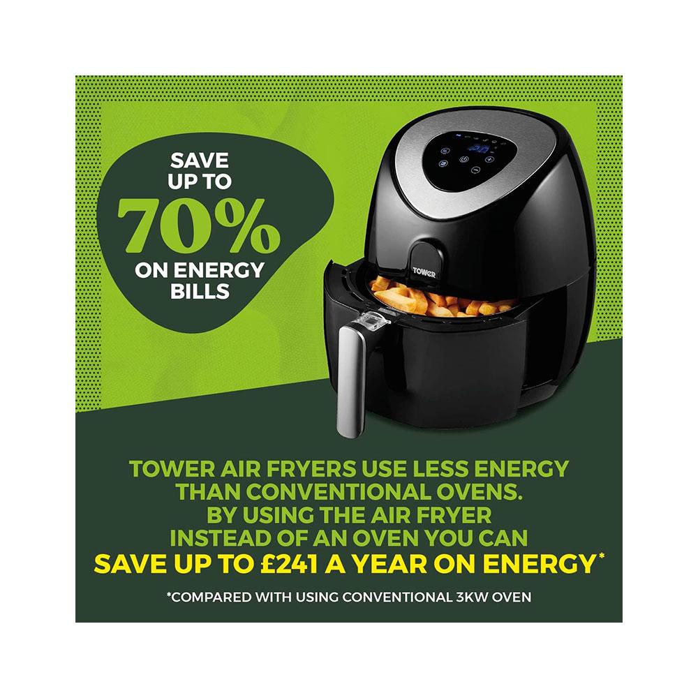 Tower Vortx Digital Air Fryer Oven With Rapid Air Circulation 1500W 4.3 Litre - Black