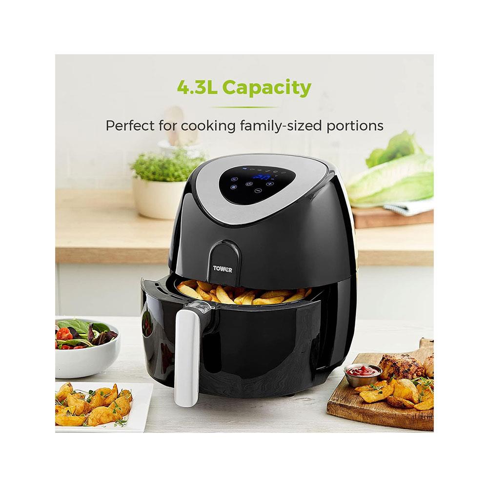 Tower Vortx Digital Air Fryer Oven With Rapid Air Circulation 1500W 4.3 Litre - Black