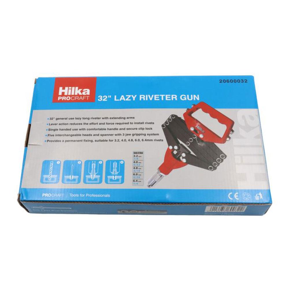 Hilka Tools 32 Inch Lazy Tong Riveter With Extending Arms - Red/Black