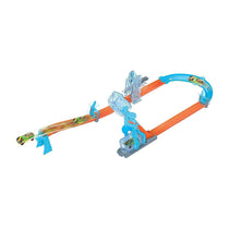 Hot Wheels Track Set Blue Deluxe Track Builder Pack With Wind Theme & 1 Hot Wheels Car - Multicolour