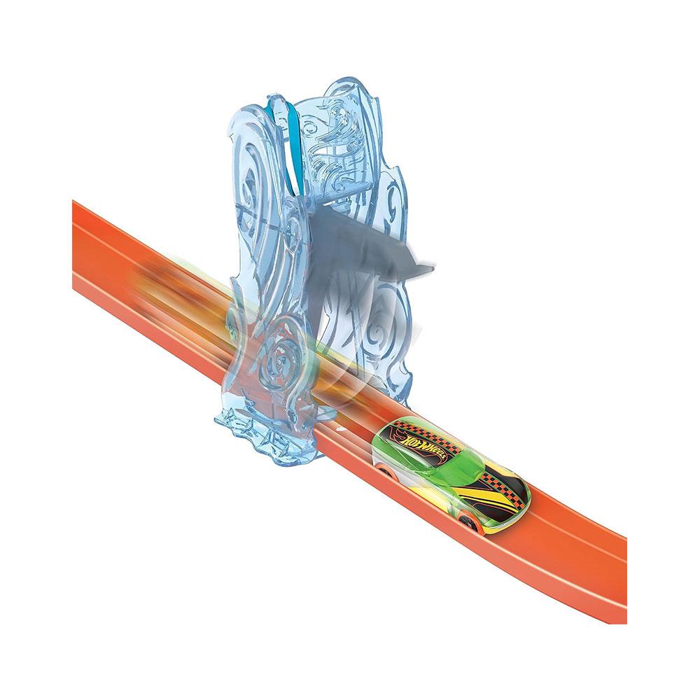 Hot Wheels Track Set Blue Deluxe Track Builder Pack With Wind Theme & 1 Hot Wheels Car - Multicolour