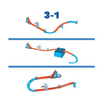 Hot Wheels Track Set Blue Deluxe Track Builder Pack With Wind Theme & 1 Hot Wheels Car - Multicolour