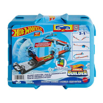 Hot Wheels Track Set Blue Deluxe Track Builder Pack With Wind Theme & 1 Hot Wheels Car - Multicolour