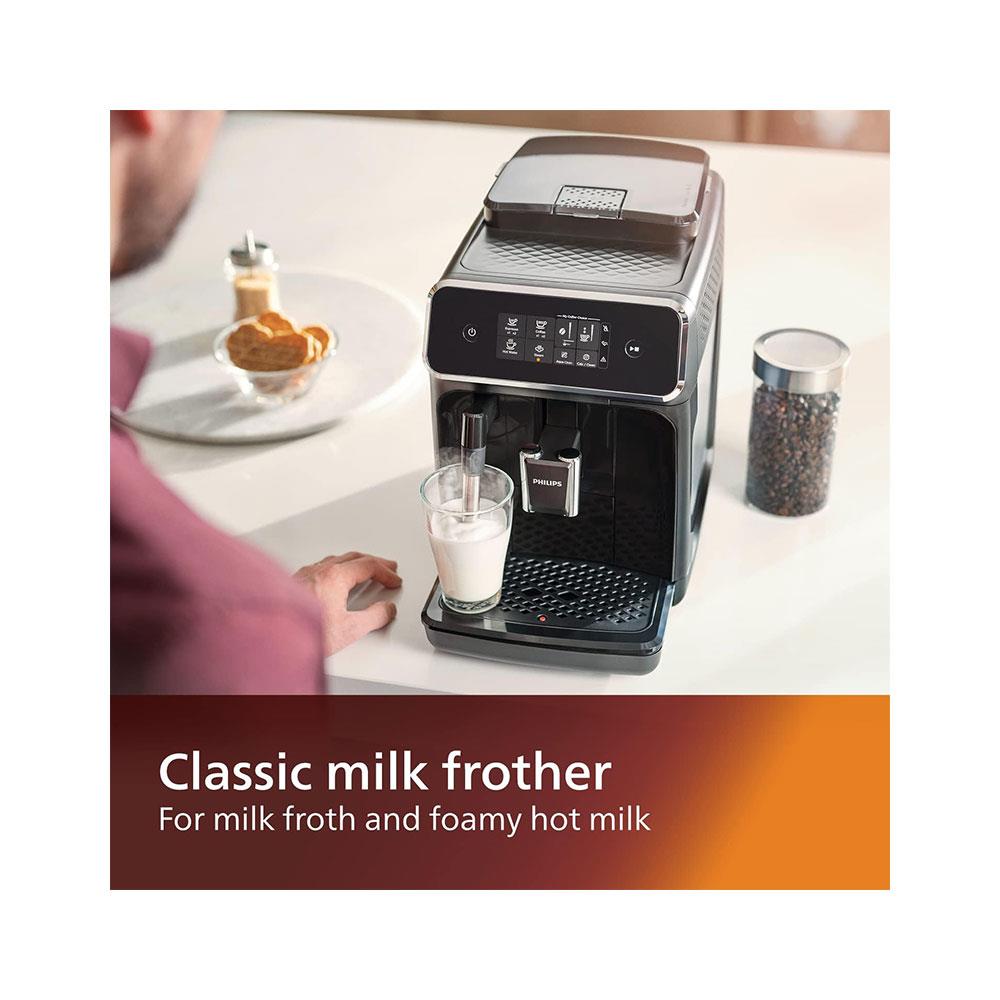 Philips Series 2200 Fully Automatic Espresso Machine Classic Milk Frother 1500W 1.8 Litres - Matte Black