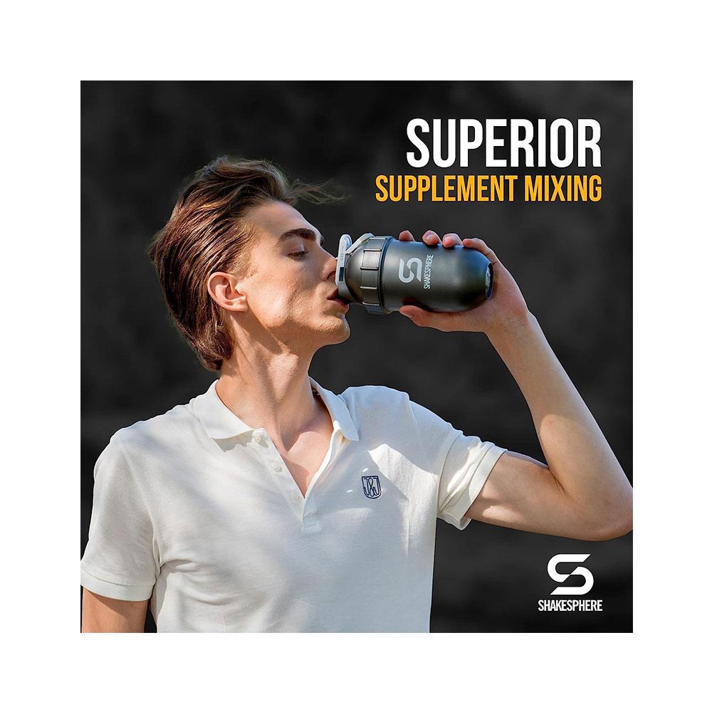 ShakeSphere Tumbler Protein Shaker Bottle 700ml - Matte Black