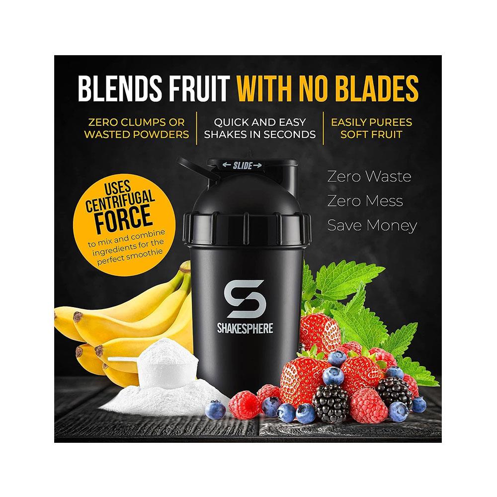 ShakeSphere Tumbler Protein Shaker Bottle 700ml - Matte Black
