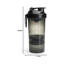 Smartshake Original 2Go ONE Protein Shaker 600ml Capacity With Storage - Gunsmoke Black