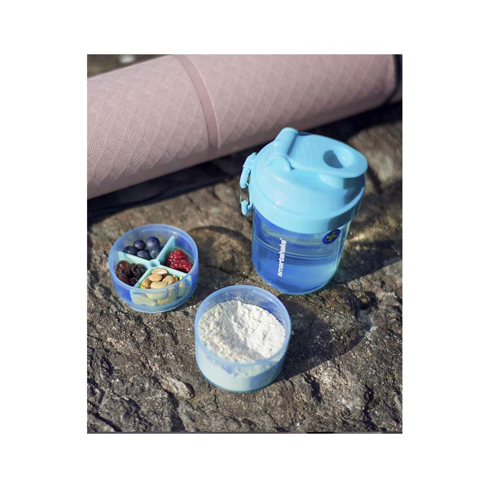 Smartshake Original 2Go ONE Protein Shaker 600ml Capacity With Storage - Neon Blue