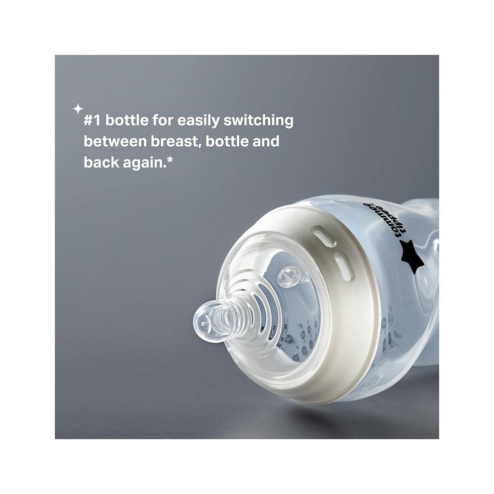 Tommee Tippee Closer To Nature Natural Start Newborn Starter Set Anti-Colic Baby Bottles 2 x 150ml & 2 x 260ml - Mixed Colour