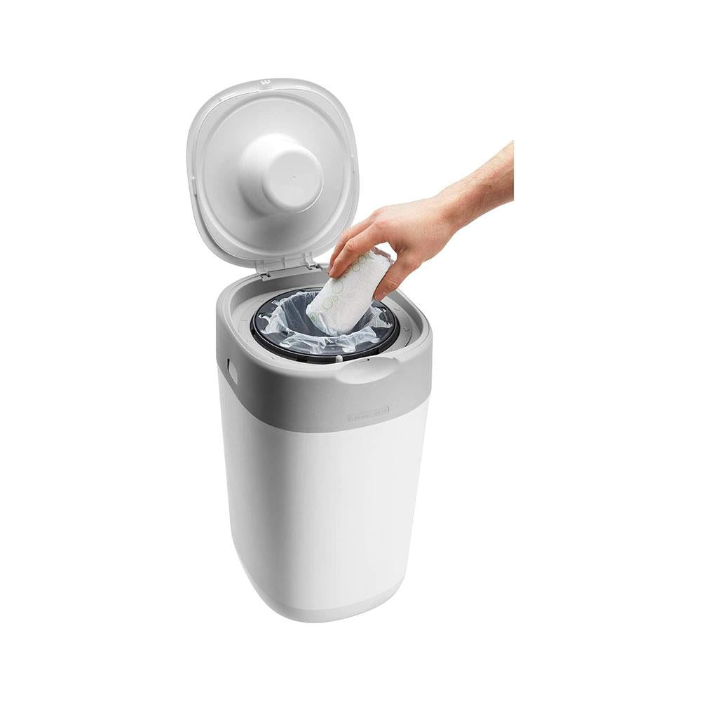 Tommee Tippee Twist & Click Advanced Nappy Disposal Bin System With 6 Refills Cassettes - White