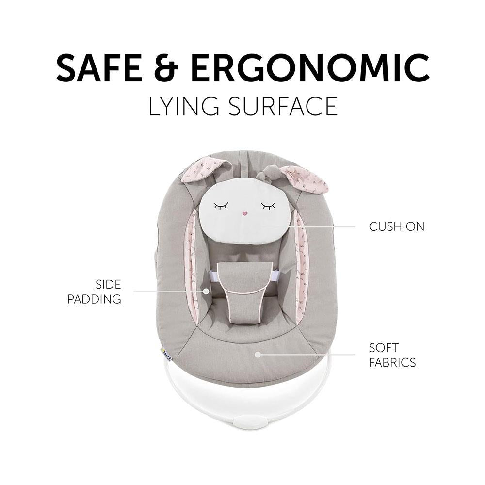 Hauck Alpha+ 2 In 1 Bouncer & Baby Rocker Compatible With Alpha Highchair - Powder Bunny Beige