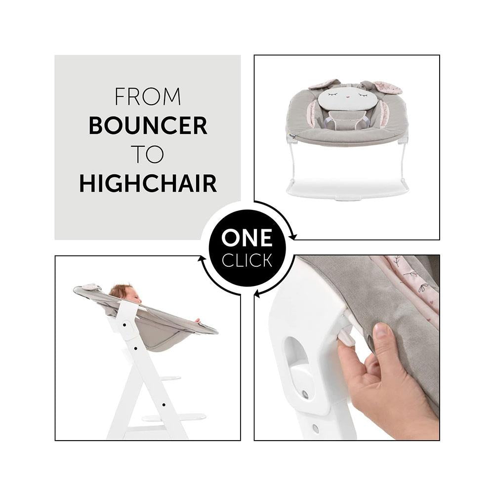 Hauck Alpha+ 2 In 1 Bouncer & Baby Rocker Compatible With Alpha Highchair - Powder Bunny Beige