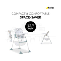 Hauck Sit N Fold Highchair Compact Folding Lightweight Suitable From 6 Months 15kg - Space