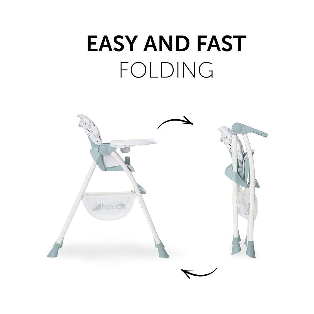 Hauck Sit N Fold Highchair Compact Folding Lightweight Suitable From 6 Months 15kg - Space