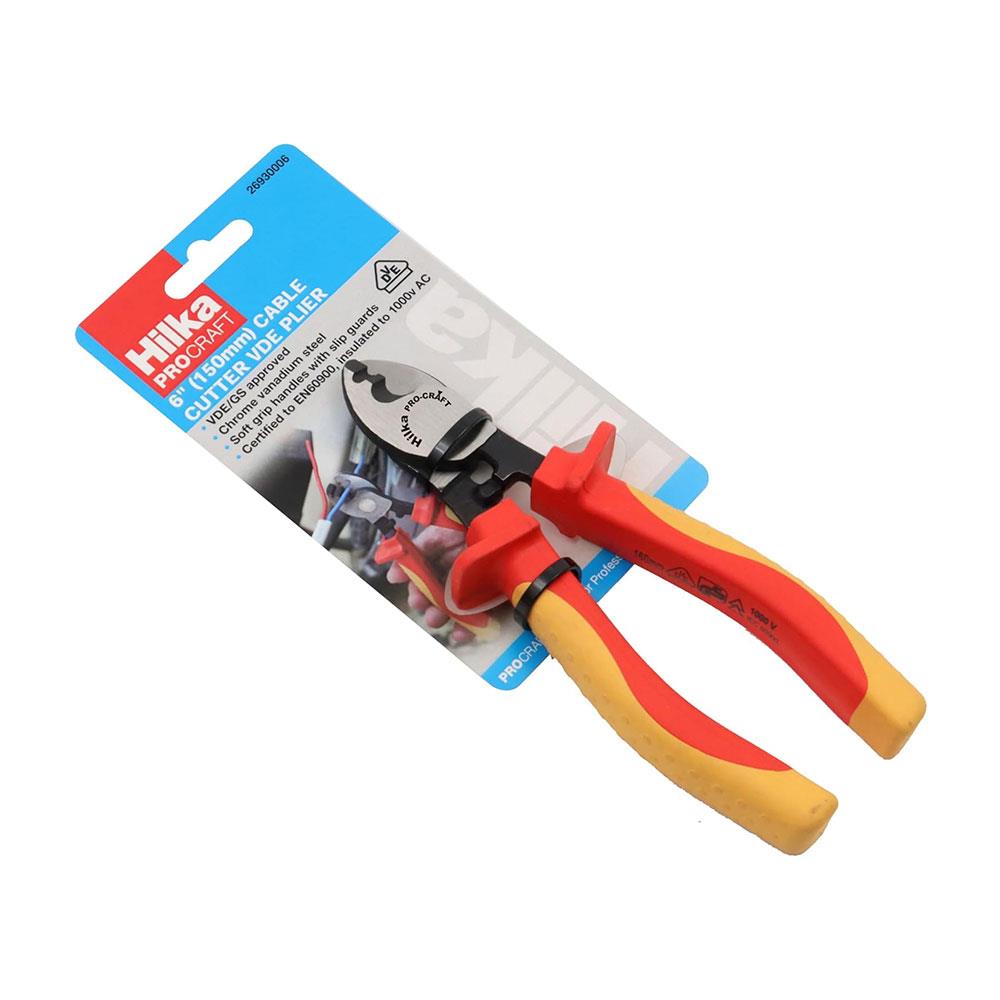 Hilka Tools 6 Inch Cable Cutter VDE Pliers (150mm) - Orange