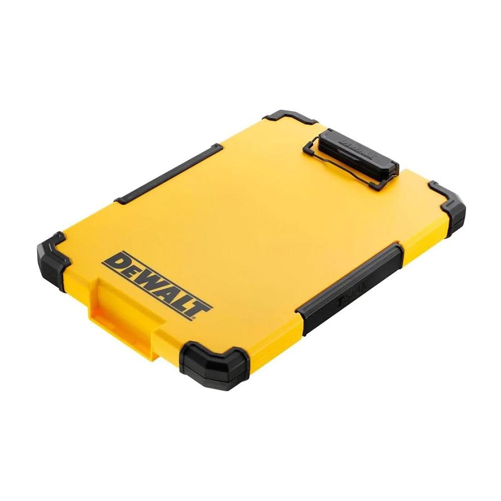 Dewalt TSTAK Clipboard Organiser LED Light Internal Pouch Metal Clip - Yellow/Black Main image