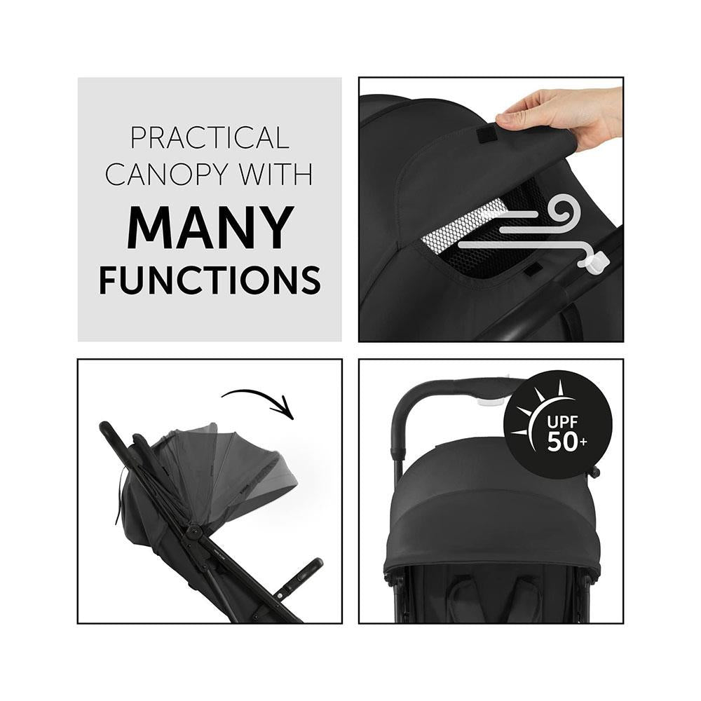 Hauck Travel N Care Baby Stroller Compact & Lightweight Travel Pushchairs With Raincover - Black