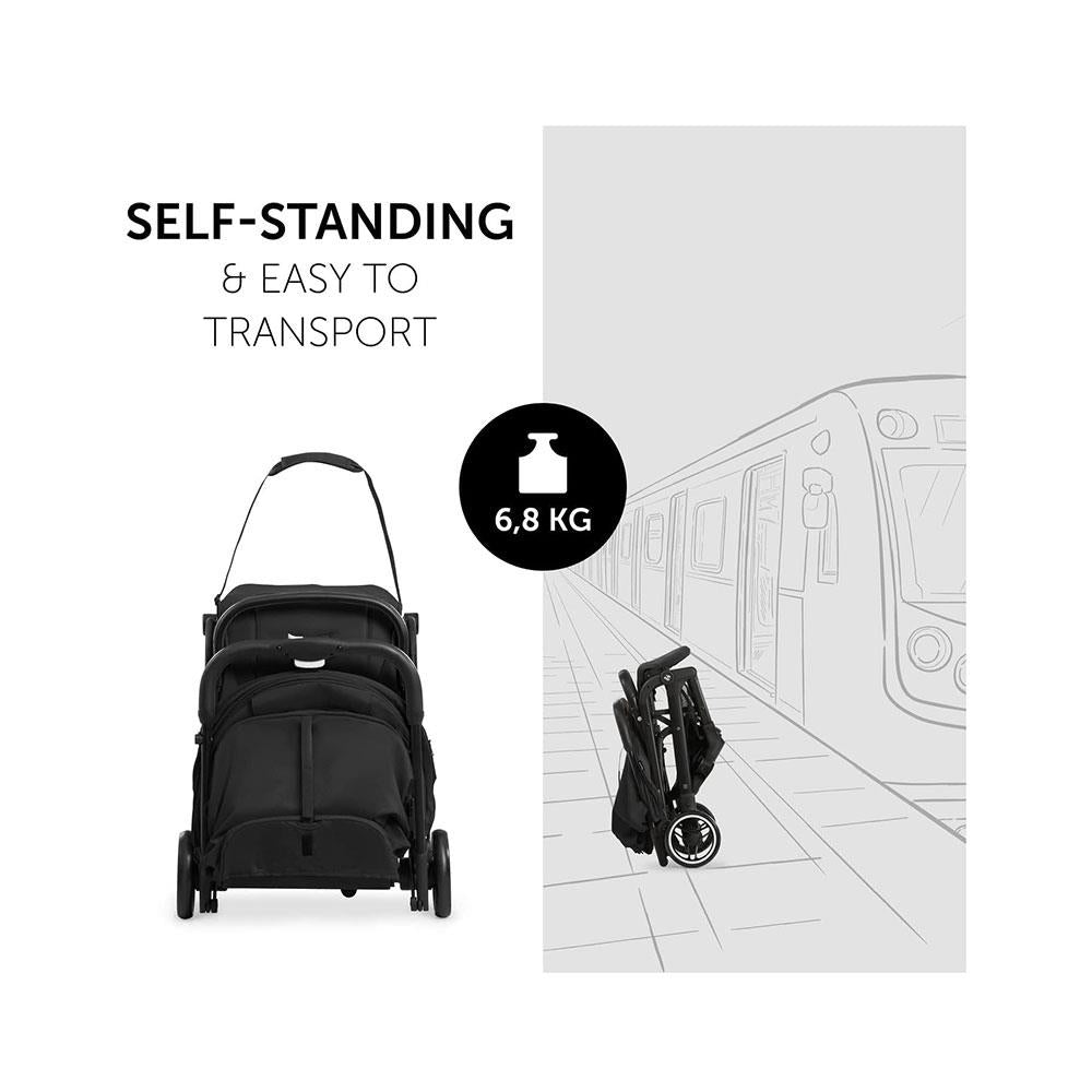 Hauck Travel N Care Baby Stroller Compact & Lightweight Travel Pushchairs With Raincover - Black