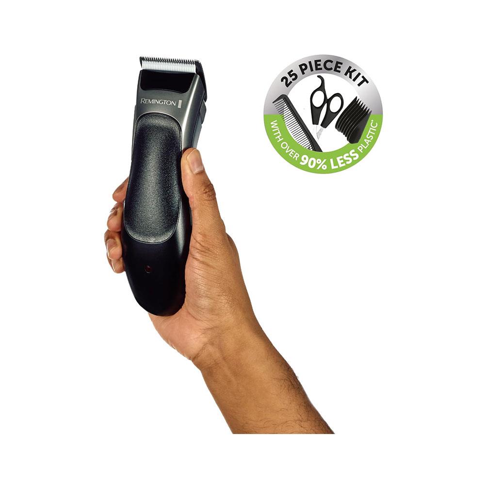Remington Stylist Hair Clipper & Detail Trimmer Versatile 8 Combs Self-Sharpening Blades 25 Piece Kit - Black