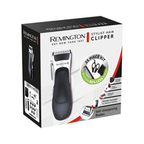 Remington Stylist Hair Clipper & Detail Trimmer Versatile 8 Combs Self-Sharpening Blades 25 Piece Kit - Black