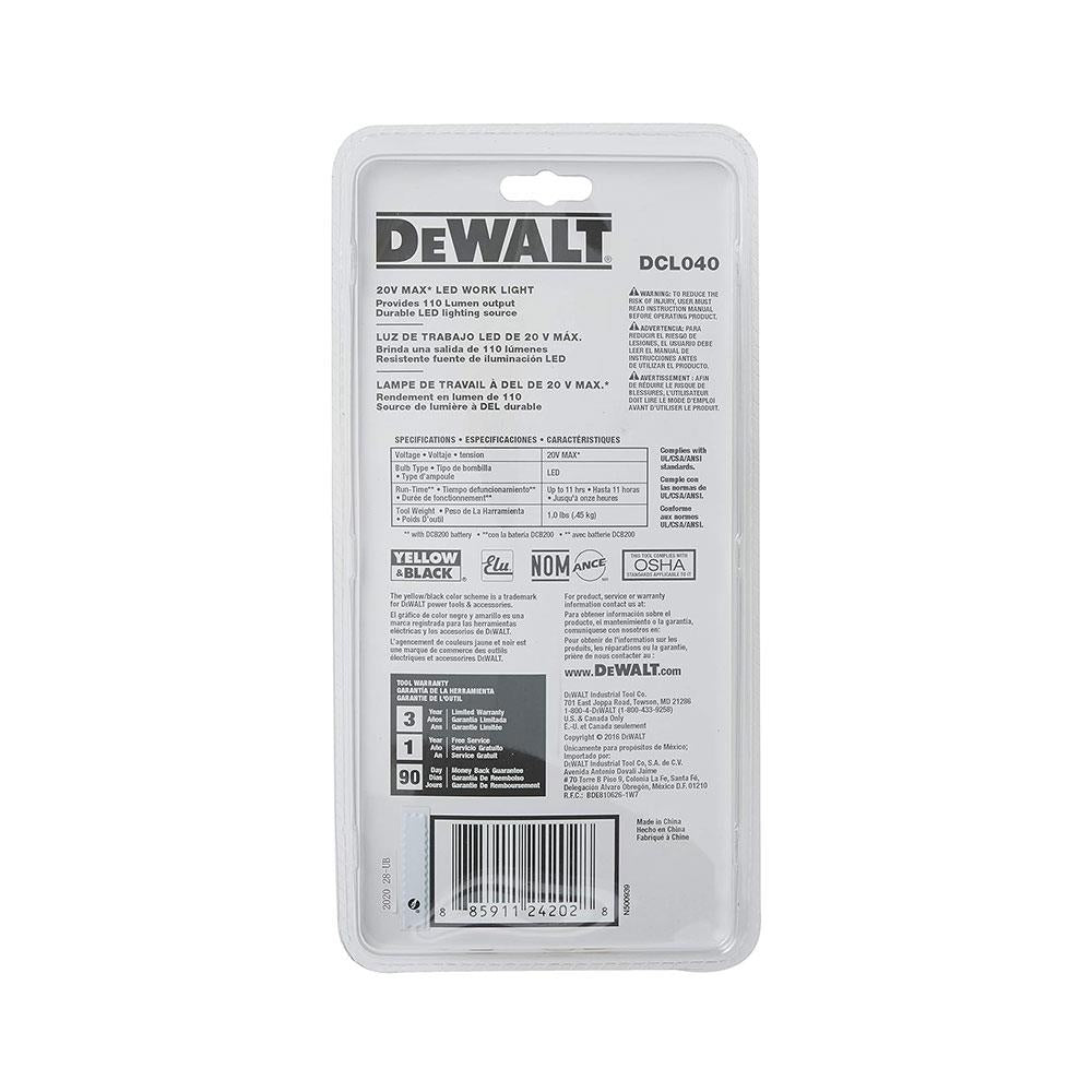 Dewalt 18V XR Li-ion LED Pivot Flashlight Torch Bare Unit