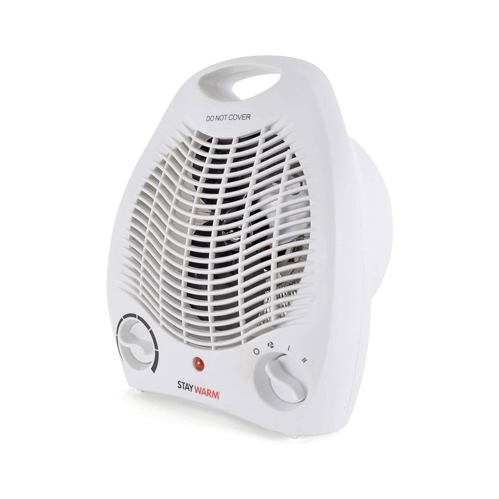 Lloytron STAYWARM 2000W Upright Fan Heater With 2 Heat Settings - White Main image