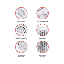 Lloytron STAYWARM 2000W Upright Fan Heater With 2 Heat Settings - White