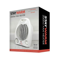 Lloytron STAYWARM 2000W Upright Fan Heater With 2 Heat Settings - White