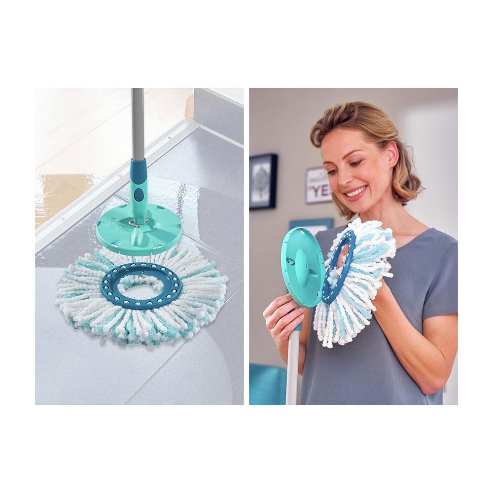 Leifheit CleanTwist Disc Mop Micro Duo Replacement Head - Turquoise Secondary image