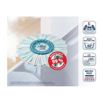 Leifheit CleanTwist Disc Mop Micro Duo Replacement Head - Turquoise