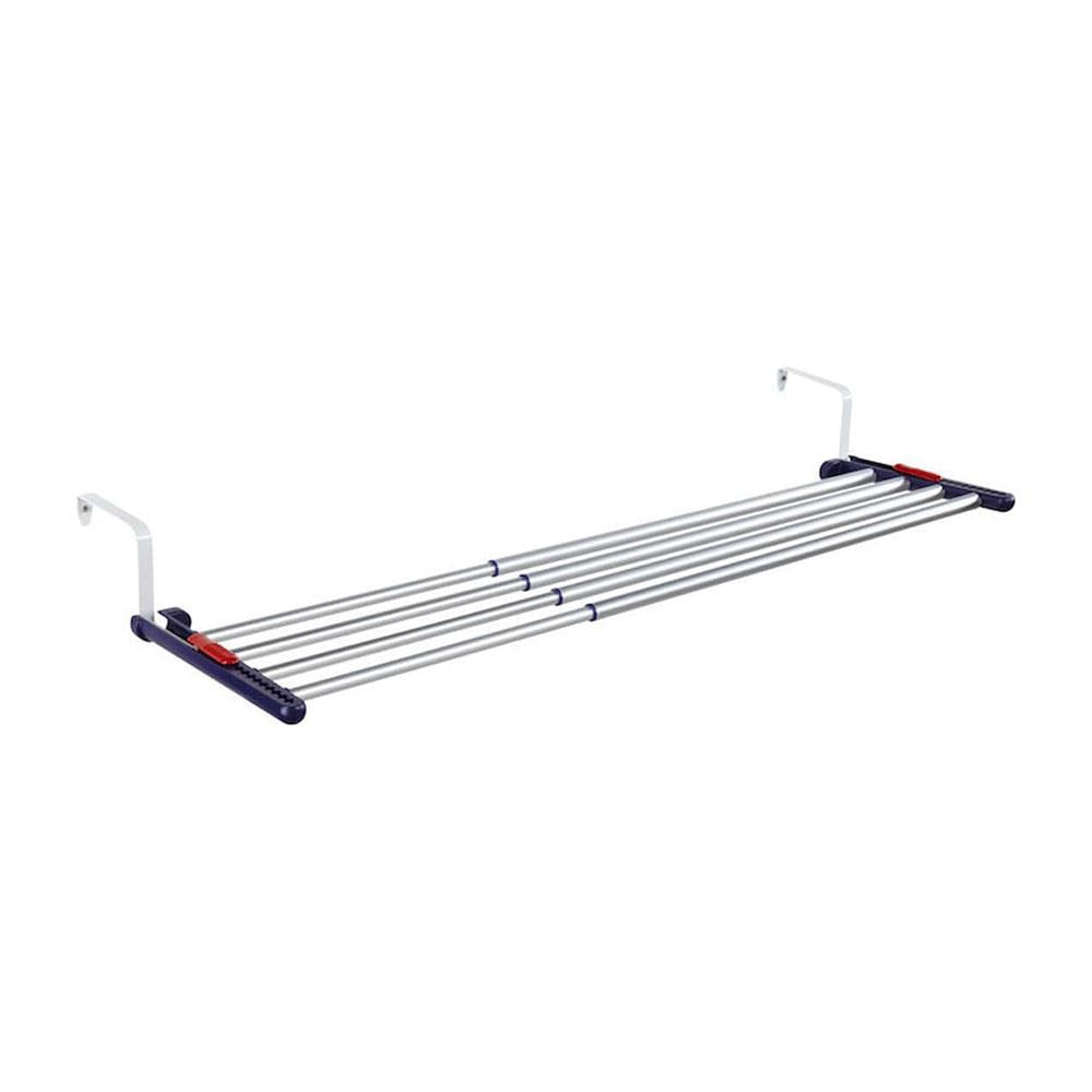 Leifheit Quartett 42 Extendable Aluminium Hanging Dryer Clothes Airer Drying Rack - Blue/White