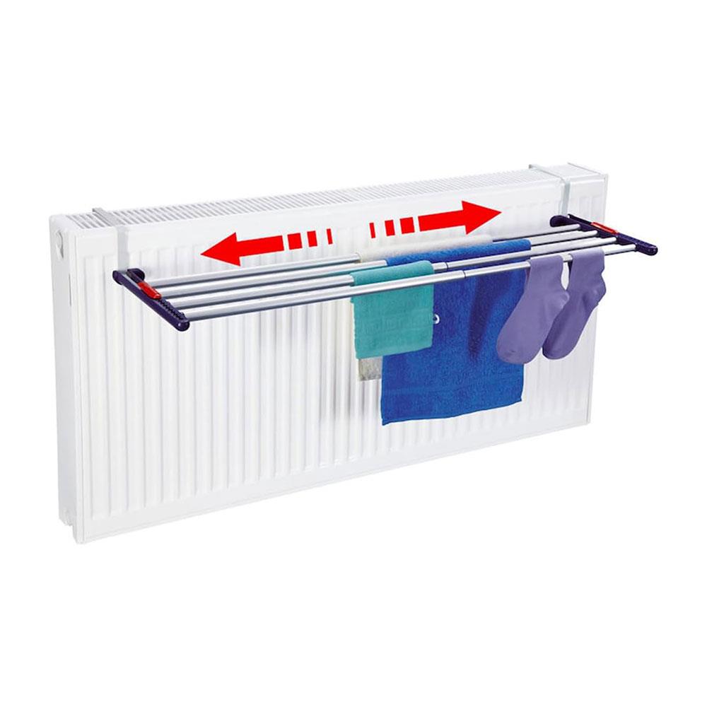 Leifheit Quartett 42 Extendable Aluminium Hanging Dryer Clothes Airer Drying Rack - Blue/White