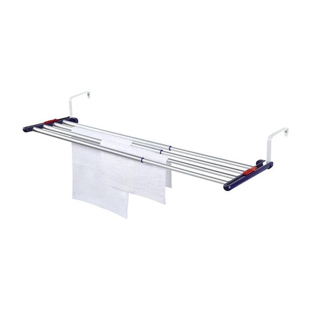 Leifheit Quartett 42 Extendable Aluminium Hanging Dryer Clothes Airer Drying Rack - Blue/White