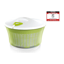 Leifheit Salad Spinner Signature Holds 5.5 Litres Large Clear Serving Bowl Colander Basket - Green & White