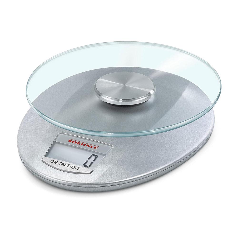 Soehnle Roma Digital Kitchen Scales 5kg Load Capacity Electric Glass Digital Food Scale - Silver Main image