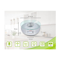 Soehnle Roma Digital Kitchen Scales 5kg Load Capacity Electric Glass Digital Food Scale - Silver