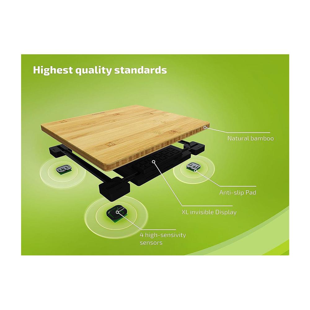 Soehnle Style Sense Bamboo Magic Digital Personal Bathroom Scale Weighs To 180kg - Brown