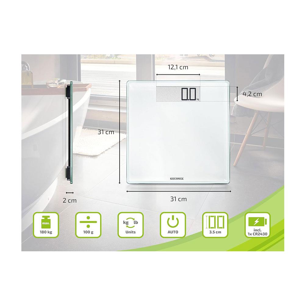 Soehnle Style Sense Comfort 100 Digital Personal Bathroom Scale Weighs To 180kg - White
