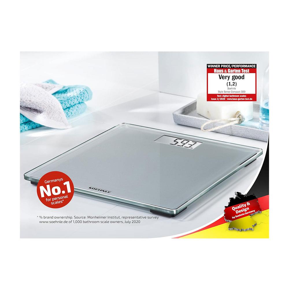 Soehnle Style Sense Compact 300 Digital Personal Bathroom Scale Weighs To 180kg - Grey Secondary image