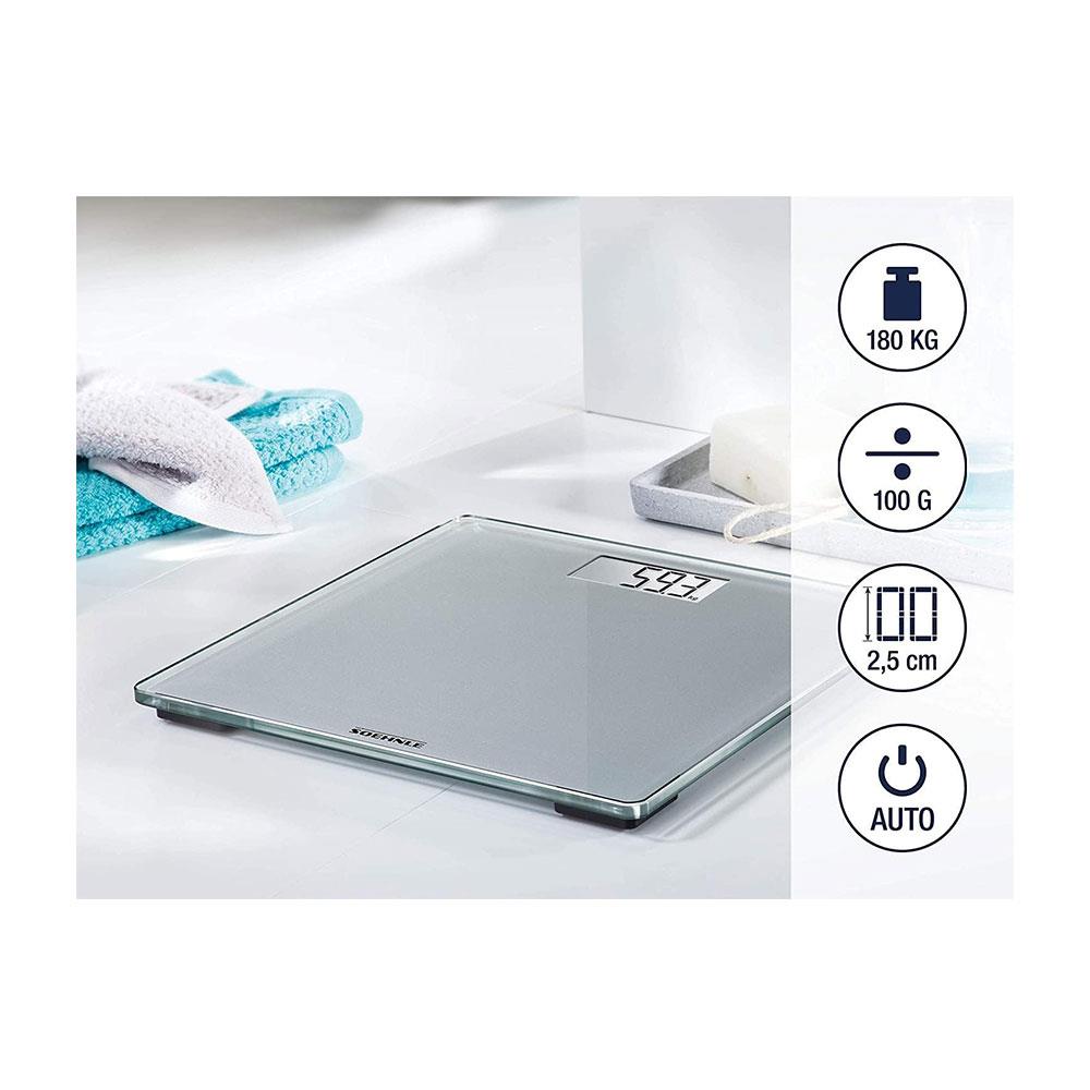 Soehnle Style Sense Compact 300 Digital Personal Bathroom Scale Weighs To 180kg - Grey