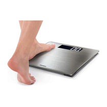 Soehnle Style Sense Safe 300 Digital Personal Bathroom Scale Stainless Steel Weighs To 180kg - Silver