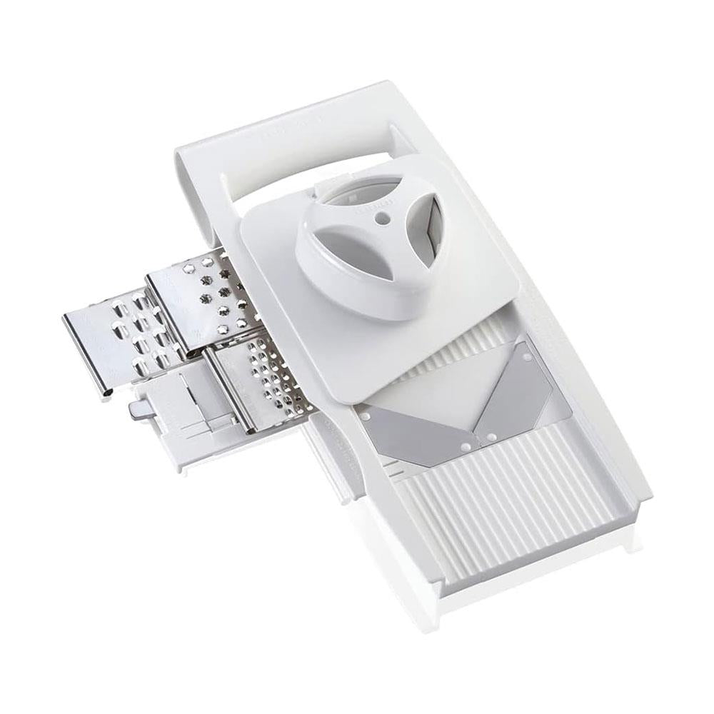 Leifheit All-Purpose Grater Mandolin Slicer 4+1 Vegetable Grater & Cutter Stainless Steel 5 Different Blades - White/Silver Main image