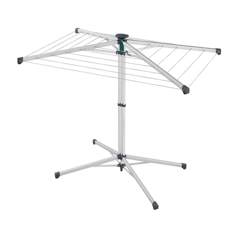 Leifheit LinoPop-Up 140 Umbrella Stand Dryer Indoor Outdoor Standing Clothes Drying Racks - Silver/Black Main image