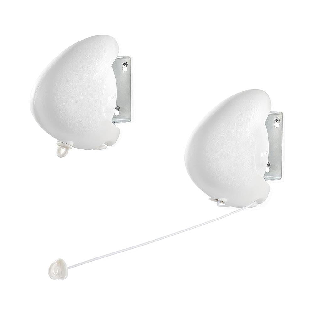 Leifheit Rollfix 80 Single Longline Wall Mounted Washing Line Towel Rack Clothes Drying Rack 8m Drying Space - White Main image