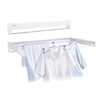 Leifheit Telegant 81 Protect Plus Wall Mounted Clothes Airer Towel Rack 8.1m Drying Rack Space - White