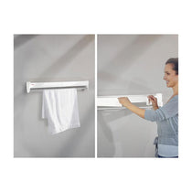 Leifheit Telegant 81 Protect Plus Wall Mounted Clothes Airer Towel Rack 8.1m Drying Rack Space - White