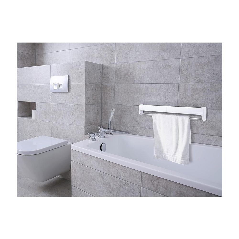 Leifheit Telegant 81 Protect Plus Wall Mounted Clothes Airer Towel Rack 8.1m Drying Rack Space - White