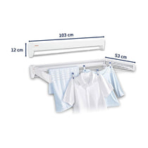 Leifheit Telegant 81 Protect Plus Wall Mounted Clothes Airer Towel Rack 8.1m Drying Rack Space - White