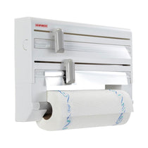 Leifheit Wall-Mounted Roll Holder Parat Kitchen Roll Dispenser With Cutters - White/Grey